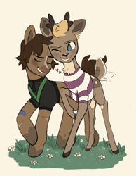 Size: 973x1254 | Tagged: safe, artist:brobobot, imported from derpibooru, deer, earth pony, pony, ponified