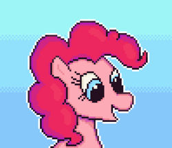 Size: 990x850 | Tagged: safe, artist:dhumla, imported from derpibooru, pinkie pie, earth pony, pony, fanart, female, icon, open mouth, open smile, pixel art, smiling, solo