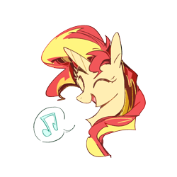 Size: 1178x1178 | Tagged: safe, artist:fan_silversol, imported from derpibooru, sunset shimmer, pony, equestria girls, bust, simple background, solo, white background