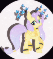 Size: 720x810 | Tagged: safe, artist:stacy_165cut, imported from derpibooru, oc, oc only, butterfly, pegasus, pony, black background, butt, folded wings, plot, simple background, solo, wings