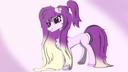 Size: 3840x2160 | Tagged: safe, artist:straighttothepointstudio, imported from derpibooru, oc, earth pony, pony, 4k, chest fluff, concave belly, digital art, female, flower, flower in hair, gradient mane, gradient tail, hair physics, hair tie, high res, hoof fluff, long hair, long mane, looking at you, mane physics, mare, slim, smiling, smiling at you, solo, tail, thin, two toned mane, unshorn fetlocks