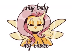 Size: 1518x1123 | Tagged: safe, artist:lrusu, imported from derpibooru, fluttershy, pegasus, pony, bust, current events, implied abortion, mouthpiece, politics, simple background, solo, spread wings, white background, wings