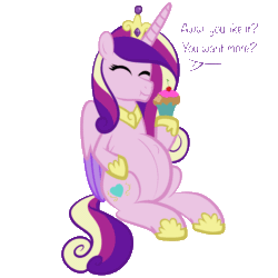 Size: 4000x4000 | Tagged: safe, artist:chelseawest, imported from derpibooru, princess cadance, princess skyla, oc, oc:mistral violet, alicorn, pony, alicorn oc, animated, cupcake, fetus, food, horn, kicking, multiple pregnancy, offspring, parent:princess cadance, parent:shining armor, parents:shiningcadance, pregdance, pregnant, siblings, simple background, sitting, transparent background, twins, wings, x-ray