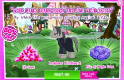 Size: 1037x666 | Tagged: safe, imported from derpibooru, professor flintheart, pony, unicorn, advertisement, costs real money, gameloft, gem, magic coins, male, official, sale