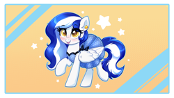 Size: 3840x2160 | Tagged: safe, artist:confetticakez, imported from derpibooru, oc, oc only, oc:jet stream, pegasus, pony, clothes, dress, female, looking at you, mare, raised hoof, smiling, smiling at you, solo