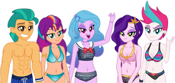 Size: 1920x913 | Tagged: safe, artist:emeraldblast63, imported from derpibooru, hitch trailblazer, izzy moonbow, pipp petals, sunny starscout, zipp storm, human, equestria girls, abs, bare shoulders, bedroom eyes, belly button, bikini, breasts, cleavage, clothes, equestria girls-ified, female, g5, g5 to equestria girls, generation leap, glitter, looking at you, male, mane five (g5), o-ring swimsuit, shredded hitch, simple background, sleeveless, stupid sexy hitch trailblazer, stupid sexy izzy moonbow, stupid sexy pipp petals, stupid sexy sunny starscout, stupid sexy zipp storm, swimsuit, transparent background