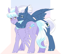 Size: 3979x3511 | Tagged: safe, artist:jeshh, imported from derpibooru, cloudchaser, night glider, pegasus, pony, butt, cloudglider, ear fluff, female, hug, lesbian, plot, shipping