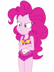 Size: 1280x1707 | Tagged: safe, artist:loneboy48, edit, edited screencap, imported from derpibooru, screencap, pinkie pie, equestria girls, equestria girls series, forgotten friendship, angry, background removed, clothes, crossed arms, female, not a vector, one-piece swimsuit, pinkie pie is not amused, pinkie pie swimsuit, simple background, solo, swimsuit, transparent background, unamused