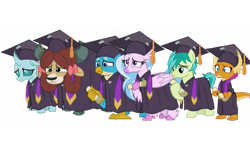 Size: 1192x670 | Tagged: safe, edit, edited screencap, editor:lonely fanboy48, imported from derpibooru, screencap, gallus, ocellus, sandbar, silverstream, smolder, yona, changeling, dragon, earth pony, griffon, hippogriff, pony, yak, school raze, background removed, simple background, solo, student six, transparent background