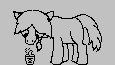 Size: 115x65 | Tagged: safe, oc, oc only, earth pony, pony, aggie.io, lowres, monochrome, simple background, sketch