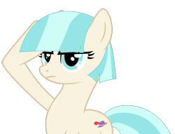 Size: 4722x3616 | Tagged: safe, artist:starshade, artist:twilyisbestpone, imported from derpibooru, coco pommel, earth pony, pony, base used, determined, female, mare, missing accessory, rainbow dash salutes, salute, simple background, solo, transparent background