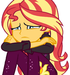 Size: 946x1024 | Tagged: safe, artist:fireluigi29, edit, edited screencap, imported from derpibooru, screencap, sunset shimmer, human, equestria girls, female, not a vector, sad, simple background, solo, transparent background