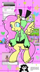 Size: 1080x1920 | Tagged: safe, artist:duckchip, imported from derpibooru, fluttershy, pinkie pie, pegasus, pony, aesthetics, antonymph, drawing, fluttgirshy, gir, homestuck, implied pinkie pie, internet, nintendo ds, pictochat, pokémon, screenshots, simple background, solo, symbol, vylet pony, webcore