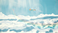 Size: 4978x2800 | Tagged: safe, artist:axelp, imported from derpibooru, rainbow dash, pegasus, cloud, sky, vector