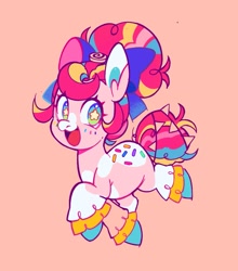 Size: 1021x1160 | Tagged: safe, artist:5tell4r, imported from derpibooru, pinkie pie, earth pony, :3, alternate hairstyle, colored hooves, happy, looking at you, open mouth, smiling, smiling at you, solo