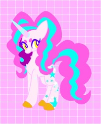 Size: 662x810 | Tagged: safe, artist:stacy_165cut, imported from derpibooru, oc, oc only, pony, unicorn, female, horn, mare, pink background, simple background, solo