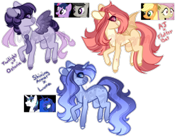 Size: 1800x1400 | Tagged: safe, artist:purplegrim40, imported from derpibooru, applejack, fluttershy, octavia melody, princess luna, shining armor, twilight sparkle, oc, oc only, bat pony, earth pony, pegasus, pony, unicorn, base used, bat ponified, bat pony oc, bat wings, female, flutterbat, horn, magical lesbian spawn, male, mare, necktie, offspring, parent:applejack, parent:fluttershy, parent:octavia melody, parent:princess luna, parent:shining armor, parent:twilight sparkle, parents:appleshy, pegasus oc, race swap, simple background, stallion, transparent background, unicorn oc, wings