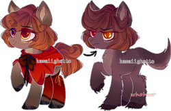 Size: 593x384 | Tagged: safe, artist:kawaiighetto, imported from derpibooru, oc, oc only, hengstwolf, pony, werewolf, base used, chest fluff, cloak, clothes, duo, simple background, smiling, transparent background