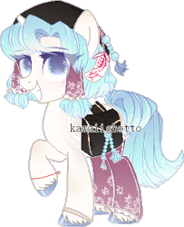 Size: 308x379 | Tagged: safe, artist:kawaiighetto, imported from derpibooru, oc, oc only, pony, unicorn, bag, base used, eyelashes, grin, hat, horn, saddle bag, simple background, smiling, solo, transparent background, unicorn oc, unshorn fetlocks