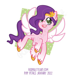 Size: 894x894 | Tagged: safe, artist:redpalette, imported from derpibooru, pipp petals, pegasus, pony, adorapipp, cute, female, flying, g5, happy, headband, mare, open mouth, open smile, simple background, smiling, solo, unshorn fetlocks, white background