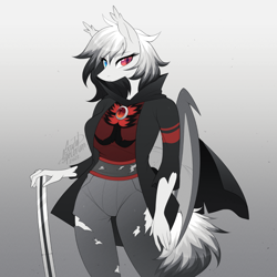 Size: 900x900 | Tagged: safe, artist:scarlet-spectrum, imported from derpibooru, oc, oc only, oc:victoria ravenoth, anthro, bat pony, bat pony oc, solo