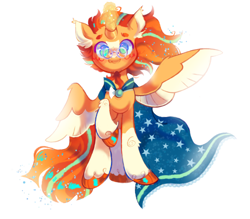 Size: 500x438 | Tagged: safe, artist:occultusion, artist:ponydoodles, imported from twibooru, sunburst, alicorn, pony, blaze (coat marking), clothes, colored hooves, colored wings, facial hair, facial markings, flowing mane, glasses, goatee, image, looking at you, magic, magic aura, png, race swap, raised hoof, robe, simple background, socks (coat markings), solo, sunburst's robe, white background, wings