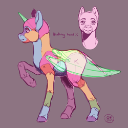 Size: 1200x1200 | Tagged: safe, artist:socialgutbrain777, derpibooru exclusive, imported from derpibooru, oc, oc:any pony, pony, ambiguous gender, anatomically incorrect, anatomy, anatomy guide, any species, blank flank, colorful, hoers, incorrect leg anatomy, practice drawing, semi-realistic, solo, vulgar description