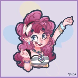 Size: 1000x1000 | Tagged: artist needed, source needed, safe, imported from derpibooru, pinkie pie, human, ear piercing, earring, elf ears, female, humanized, jewelry, piercing, solo