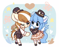Size: 2259x1809 | Tagged: safe, artist:oofycolorful, imported from derpibooru, oc, oc only, oc:qamar, earth pony, pegasus, pony, clothes, dress