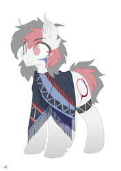 Size: 2894x4093 | Tagged: safe, artist:cupcopp, imported from derpibooru, oc, oc only, oc:kappuko, bat pony, clothes, poncho, simple background, solo, white background
