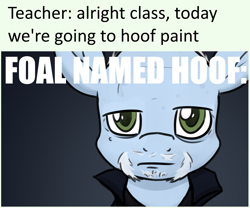 Size: 1280x1066 | Tagged: safe, artist:moonatik, imported from derpibooru, oc, oc only, oc:hoof ehrmantrot, pony, beard, better call saul, breaking bad, clothes, facial hair, male, meme, mike ehrmantraut, ponified, ponified meme, solo, stallion, text