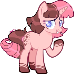 Size: 1568x1560 | Tagged: safe, artist:kurosawakuro, imported from derpibooru, oc, oc:dark chocolate strawberry, pony, unicorn, base used, female, mare, simple background, solo, transparent background