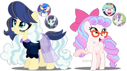 Size: 4157x2332 | Tagged: safe, artist:interstellar-quartz, imported from derpibooru, cozy glow, oc, earth pony, pegasus, pony, eyeshadow, female, magical lesbian spawn, makeup, mare, offspring, parent:coloratura, parent:sapphire shores, parent:sweetie belle, simple background, teenager, transparent background