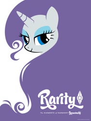 Size: 960x1280 | Tagged: safe, alternate version, artist:michael de pippo, imported from derpibooru, part of a set, rarity, pony, unicorn, bust, comic con, female, mare, official, portrait, poster, solo