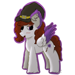 Size: 2000x2000 | Tagged: safe, artist:spiroudada, imported from derpibooru, oc, oc only, pegasus, pony, blushing, hat, simple background, solo, transparent background, witch, witch hat