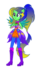 Size: 730x1095 | Tagged: safe, artist:mlgskittles, imported from derpibooru, oc, oc only, oc:thunderbreeze, human, equestria girls, boots, clothes, clothes swap, crystal guardian, high heel boots, jeans, pants, shoes, simple background, solo, transparent background, vector