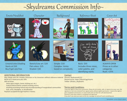 Size: 1880x1500 | Tagged: safe, artist:skydreams, imported from derpibooru, applejack, twilight sparkle, oc, oc:cinnamon lightning, oc:coco chaude, oc:skydreams, oc:wander bliss, anthro, changeling, deer, human, mouse, pegasus, pony, red panda, unicorn, advertisement, alicorn amulet, collar, commission info, convention, fillydelphia, humanized, leash, mirror, nightmarified, park, sketch, template