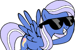 Size: 524x347 | Tagged: safe, artist:limedazzle, imported from derpibooru, oc, oc only, pegasus, pony, grin, pegasus oc, simple background, smiling, solo, spread wings, sunglasses, tail, transparent background, two toned mane, two toned tail, vector, wings