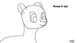 Size: 1152x648 | Tagged: safe, pony, boxybrown, digital art, monochrome, ms paint