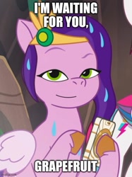 Size: 500x669 | Tagged: safe, edit, edited screencap, imported from derpibooru, screencap, pipp petals, oc, pegasus, pony, spoiler:g5, spoiler:my little pony: tell your tale, spoiler:tyts01e07, canon x oc, clip trot, discussion in the comments, flirting, g5, my little pony: tell your tale