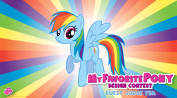 Size: 514x283 | Tagged: safe, imported from derpibooru, rainbow dash, pegasus, pony, 2012, contest, my little pony logo, solo, welovefine
