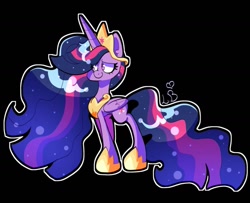 Size: 1047x850 | Tagged: safe, artist:galaxydream22, imported from derpibooru, twilight sparkle, alicorn, pony, the last problem, black background, female, mare, older, older twilight, princess twilight 2.0, simple background, solo, twilight sparkle (alicorn)