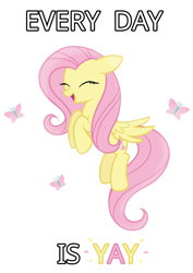 Size: 2100x2970 | Tagged: safe, artist:candy meow, imported from derpibooru, fluttershy, butterfly, pegasus, pony, cute, female, floppy ears, flutteryay, happy, high res, mare, open mouth, shyabetes, simple background, solo, white background, yay