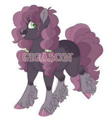 Size: 2097x2300 | Tagged: safe, artist:gigason, imported from derpibooru, oc, oc only, oc:scoria pie, earth pony, pony, female, magical lesbian spawn, mare, obtrusive watermark, offspring, parent:cheerilee, parent:marble pie, simple background, solo, tongue out, transparent background, watermark