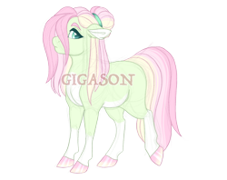 Size: 2900x2300 | Tagged: safe, artist:gigason, imported from derpibooru, oc, oc only, oc:blossom core, earth pony, pony, female, magical lesbian spawn, mare, obtrusive watermark, offspring, parent:applejack, parent:nurse redheart, simple background, solo, transparent background, watermark