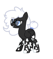 Size: 1800x2000 | Tagged: safe, artist:ponkus, imported from derpibooru, oc, oc only, oc:double stuff, pegasus, pony, coat markings, eye clipping through hair, female, folded wings, full body, glasses, grin, hooves, mare, pegasus oc, raised eyebrow, show accurate, simple background, smiling, solo, standing, transparent background, wings