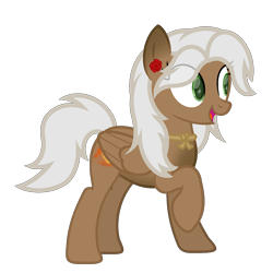 Size: 1600x1600 | Tagged: safe, artist:ponkus, imported from derpibooru, oc, oc only, oc:rosalie, pegasus, pony, eye clipping through hair, female, folded wings, full body, looking offscreen, mare, open mouth, open smile, pegasus oc, raised hoof, simple background, smiling, solo, standing, transparent background