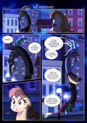 Size: 3259x4607 | Tagged: safe, artist:estories, imported from derpibooru, discord, oc, oc:alice goldenfeather, draconequus, pegasus, pony, comic:nevermore, ..., comic, pegasus oc, speech bubble