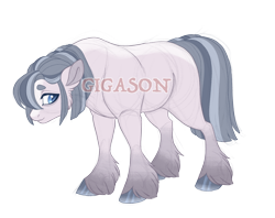 Size: 2900x2300 | Tagged: safe, artist:gigason, imported from derpibooru, oc, oc:pebble pie, earth pony, pony, female, magical lesbian spawn, mare, obtrusive watermark, offspring, parent:marble pie, parent:nurse redheart, simple background, solo, transparent background, unshorn fetlocks, watermark