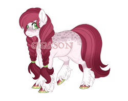 Size: 2900x2300 | Tagged: safe, artist:gigason, imported from derpibooru, oc, oc:dragonfruit, earth pony, pony, female, magical lesbian spawn, mare, obtrusive watermark, offspring, parent:cherry jubilee, parent:nurse redheart, simple background, solo, transparent background, unshorn fetlocks, watermark